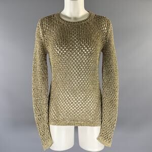 MARC JACOBS Size XS Gold Nylon Crew-Neck Pullover